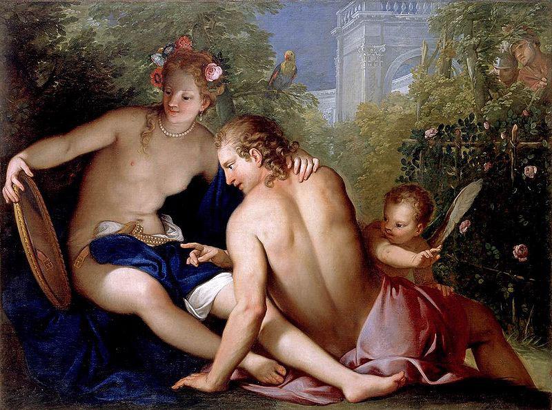 Antonio Bellucci Rinaldo and Armida oil painting image